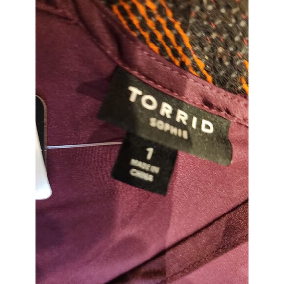 NEW Sophie Burgundy Satin Stretch Lace Trim Cami Winter Bloom By Torrid 1X - Picture 4 of 11